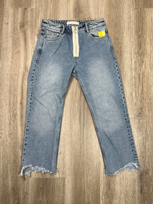 Jeans Cropped By Zara In Blue Denim, Size: 2