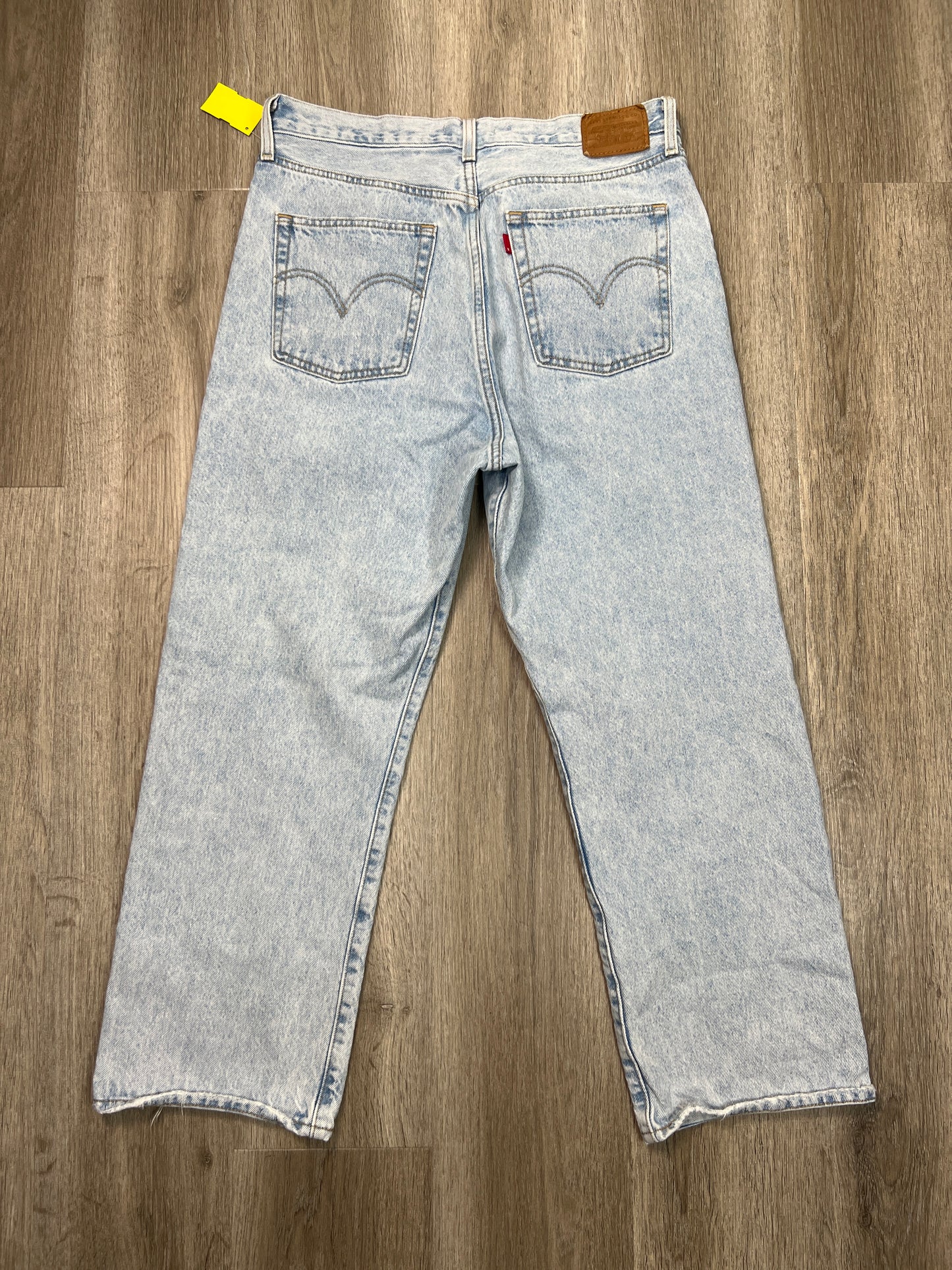 Jeans Straight By Levis In Blue Denim, Size: 14