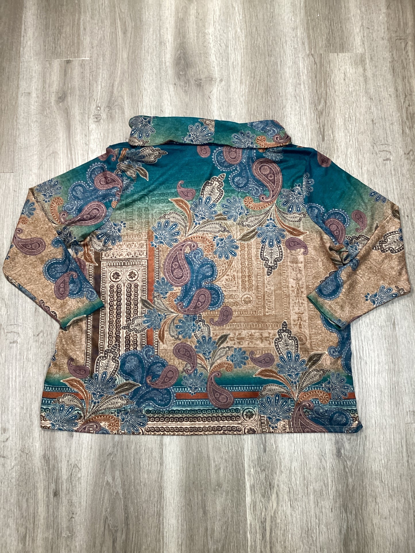 Top Long Sleeve By Leo And Nicole In Paisley Print, Size: 3x