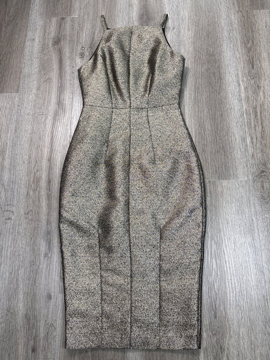 Dress Party Midi By H&m In Gold, Size: Xs