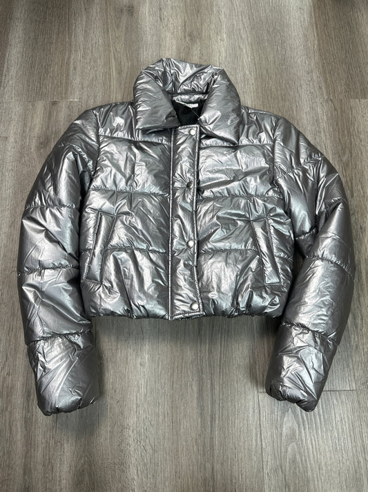Coat Puffer & Quilted By Bar Iii In Silver, Size: Xs