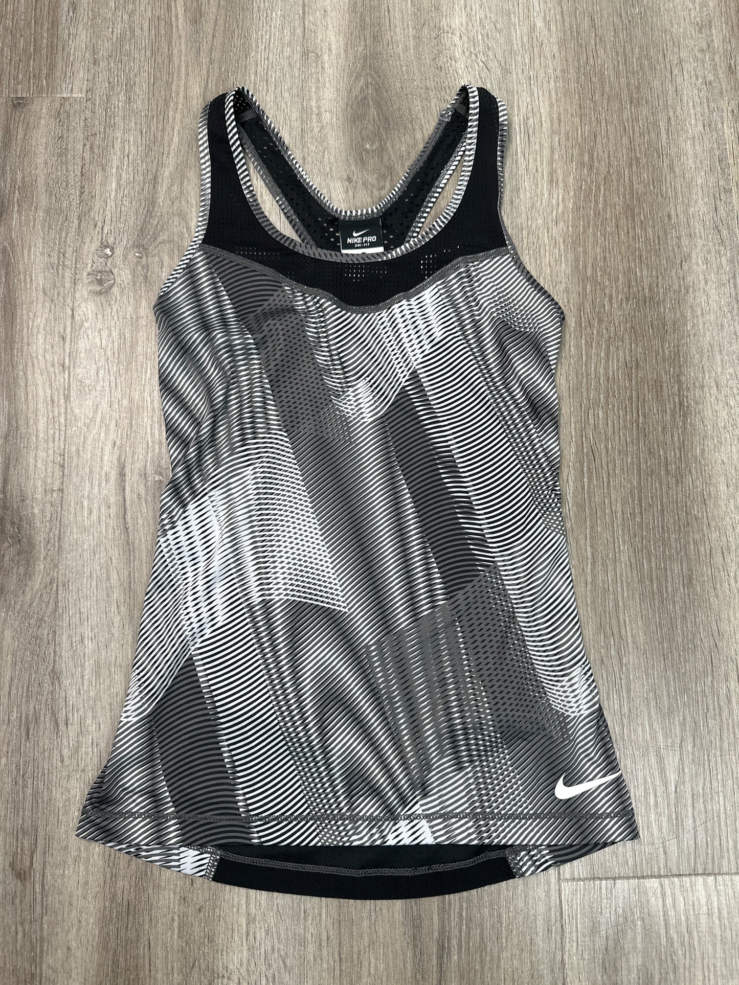 Athletic Tank Top By Nike Apparel In Black & White, Size: Xs