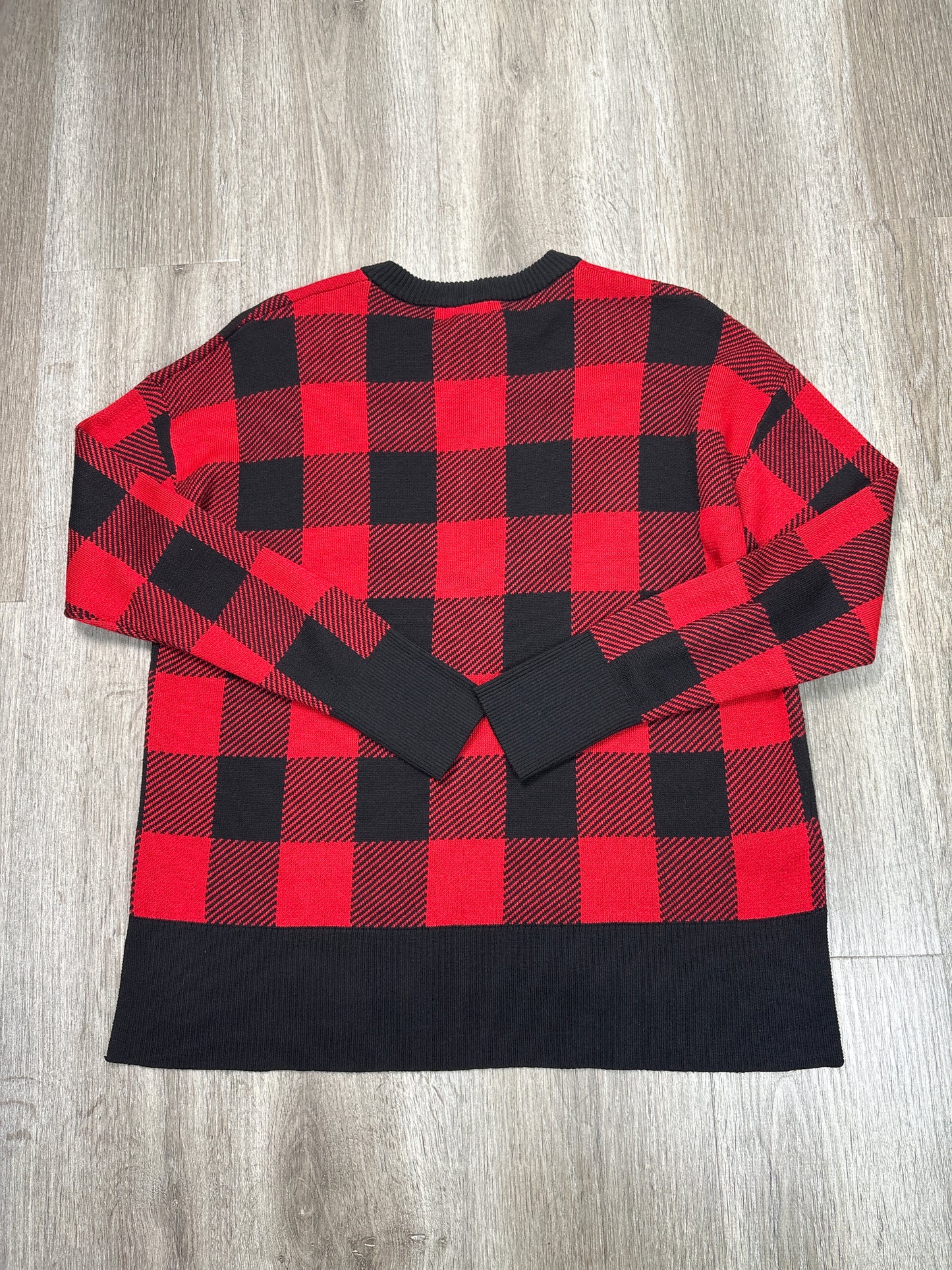 Sweater By Eddie Bauer In Black & Red, Size: M