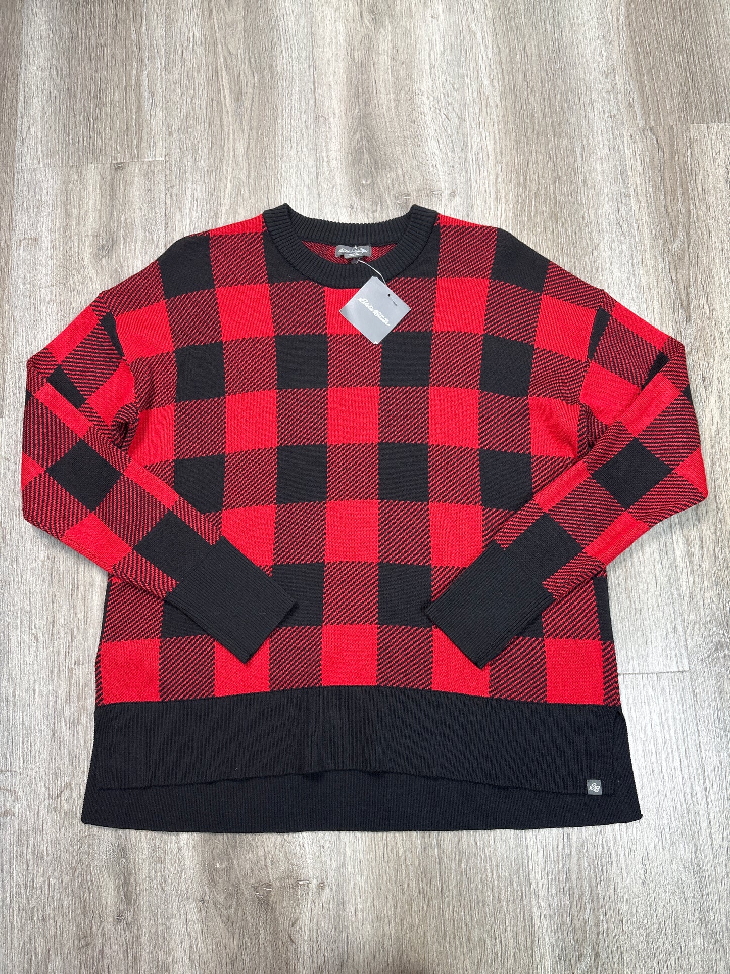 Sweater By Eddie Bauer In Black & Red, Size: M