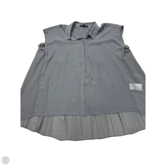 Blouse Short Sleeve By Banana Republic In Grey, Size: M