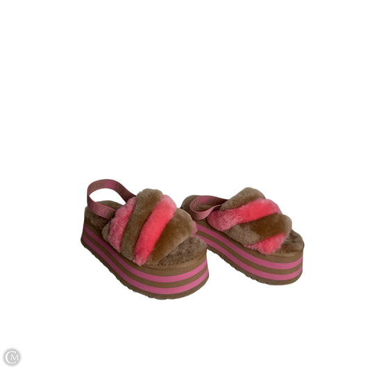 Sandals Designer By Ugg In Pink & Tan, Size: 6