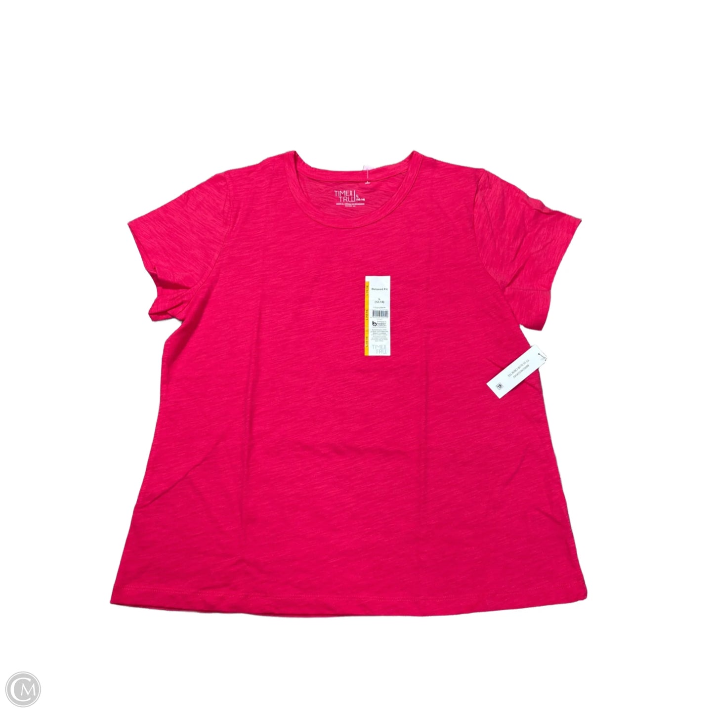 Top Short Sleeve Basic By Time And Tru In Pink, Size: L