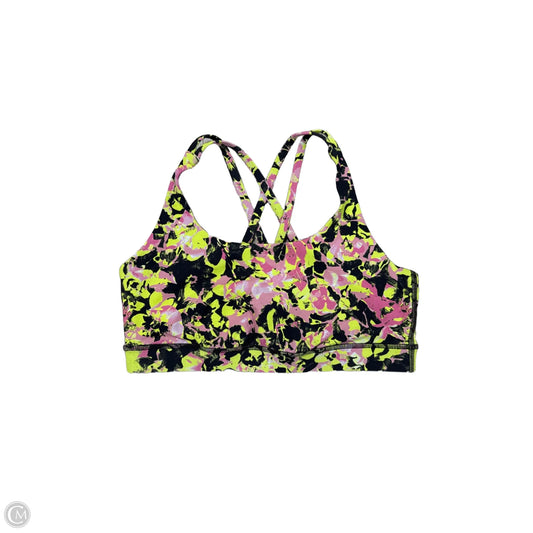 Athletic Bra By Lululemon In Pink & Yellow, Size: M