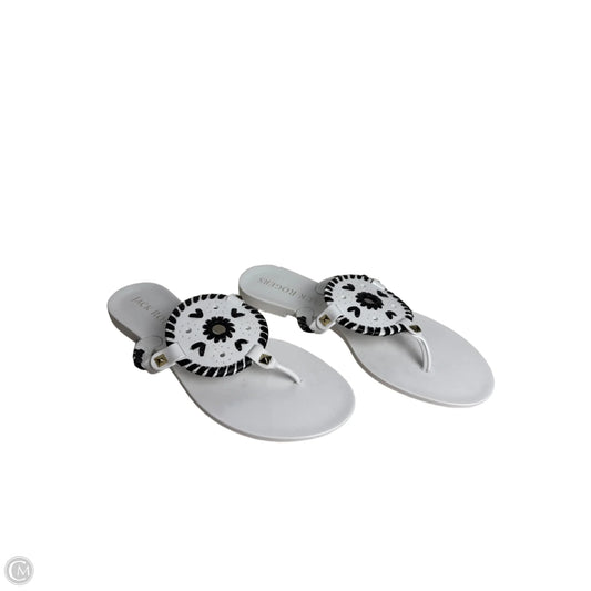 Sandals Flats By Jack Rogers In Black & White, Size: 6