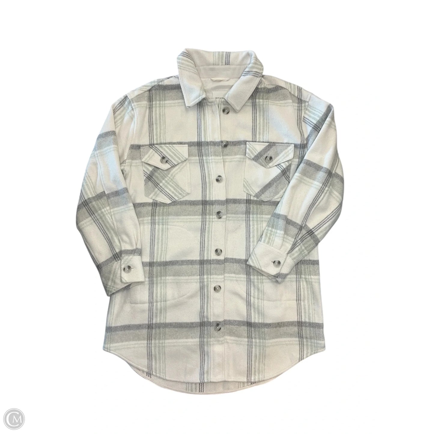 Jacket Shirt By Gentle Fawn In Plaid Pattern, Size: L