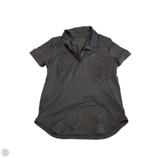 Athletic Top Short Sleeve By Lululemon In Black, Size: M