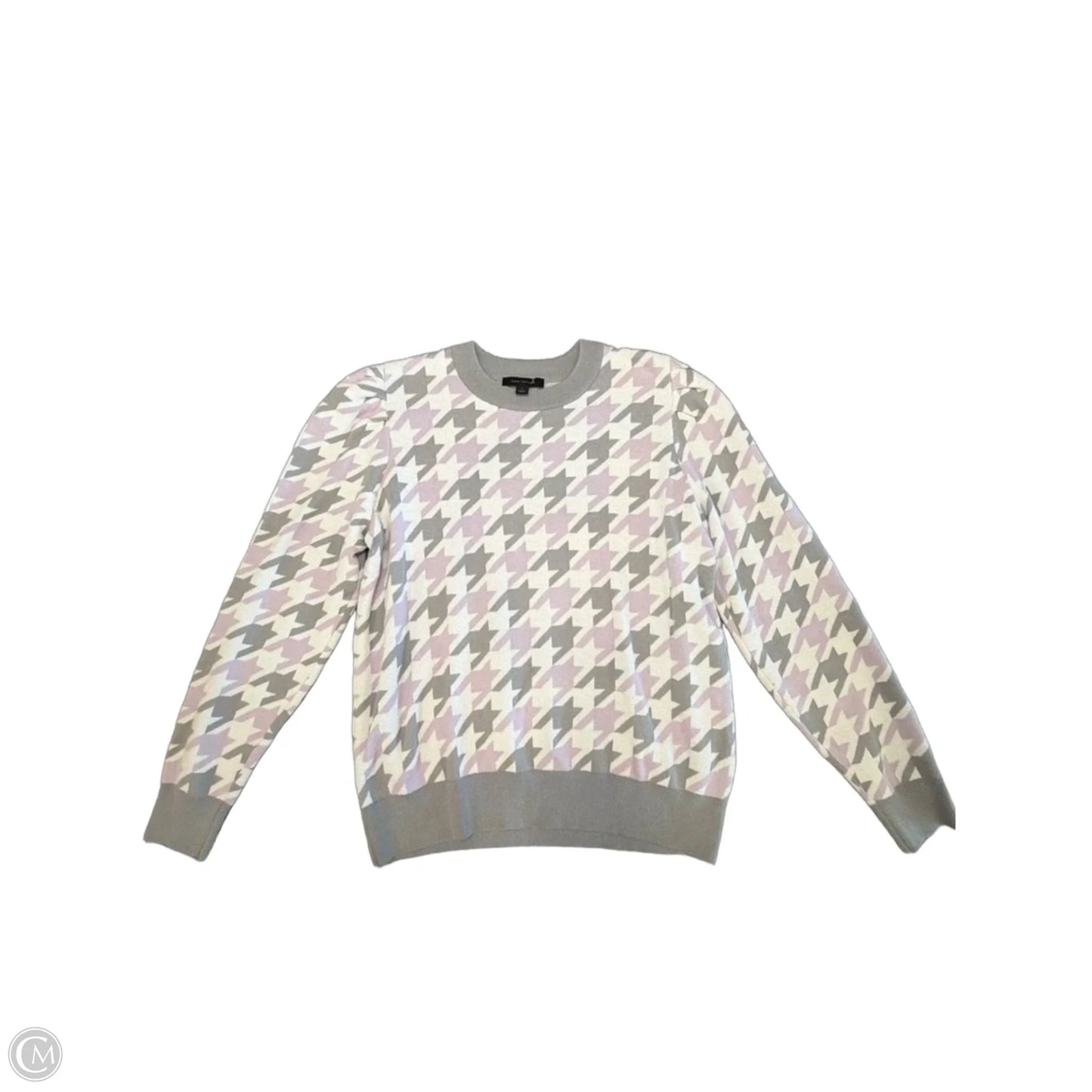 Sweater By Ann Taylor In Grey & Purple, Size: L