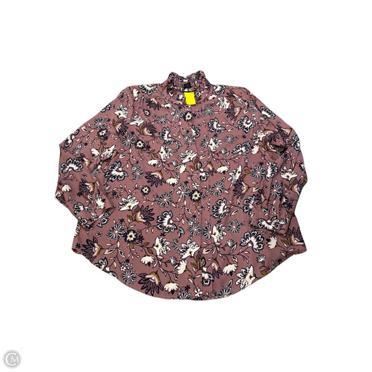 Blouse Long Sleeve By Ann Taylor In Floral Print, Size: Xl