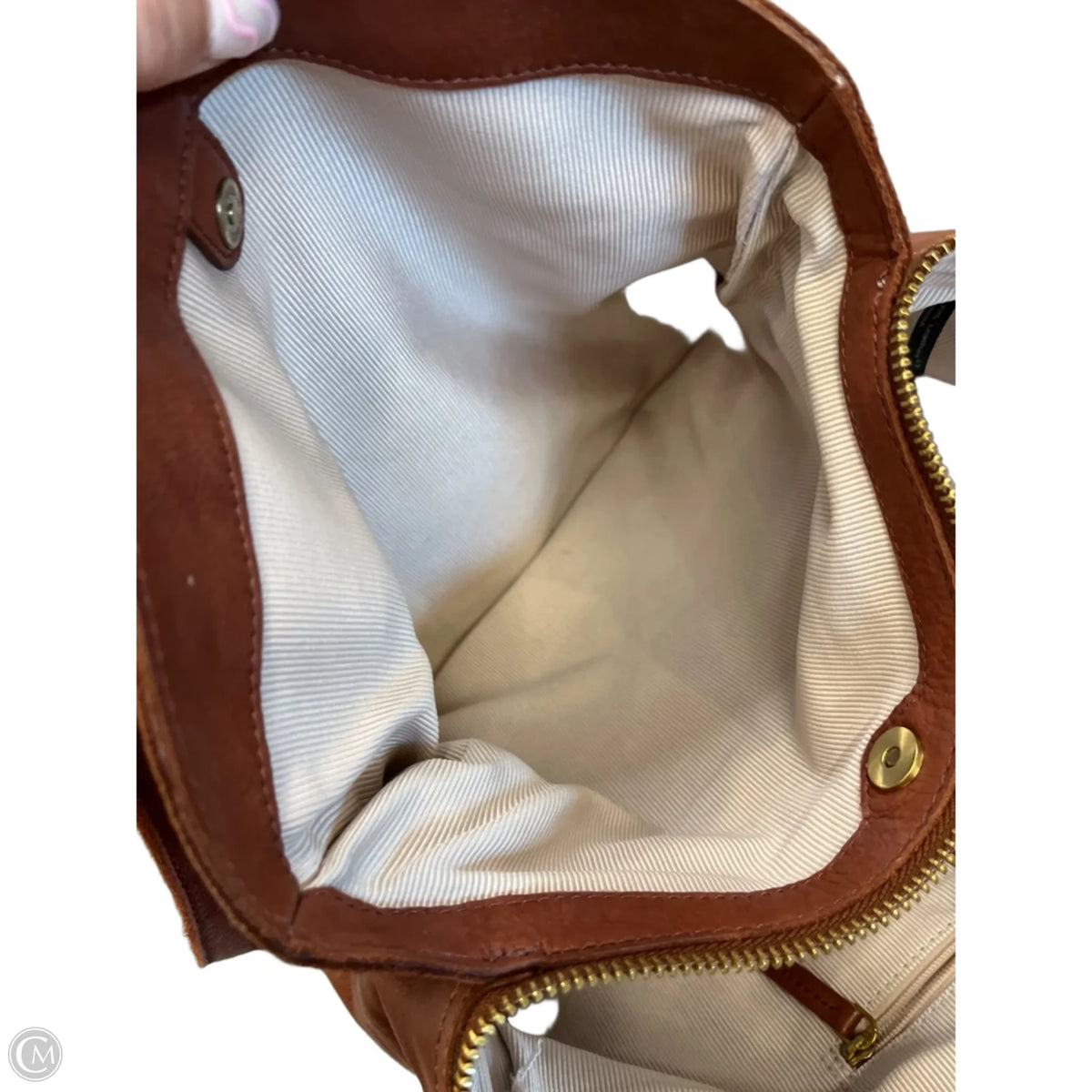 Handbag Leather By Margot, Size: Medium
