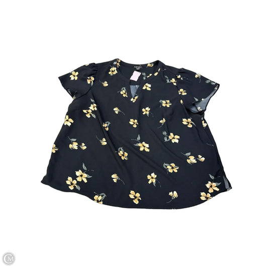 Top Short Sleeve By Hilary Radley In Floral Print, Size: Xxl