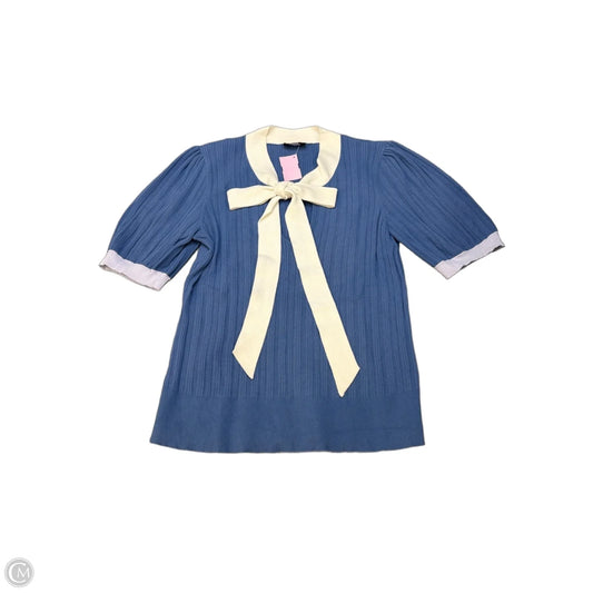 Sweater Designer By Kate Spade In Blue & White, Size: L