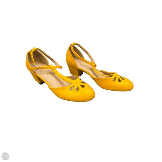Shoes Heels Block By Clothes Mentor In Yellow, Size: 10