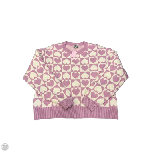 Sweater By Clothes Mentor In Pink & White, Size: M