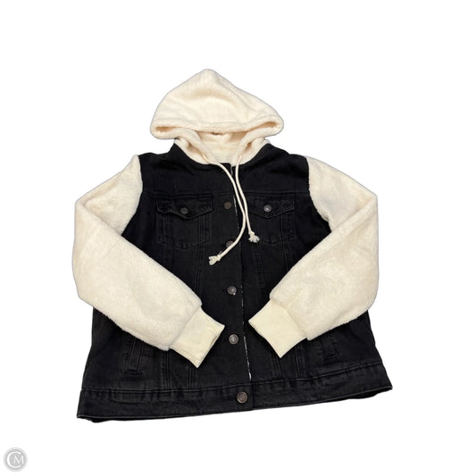 Jacket Denim By Clothes Mentor In Black Denim, Size: M