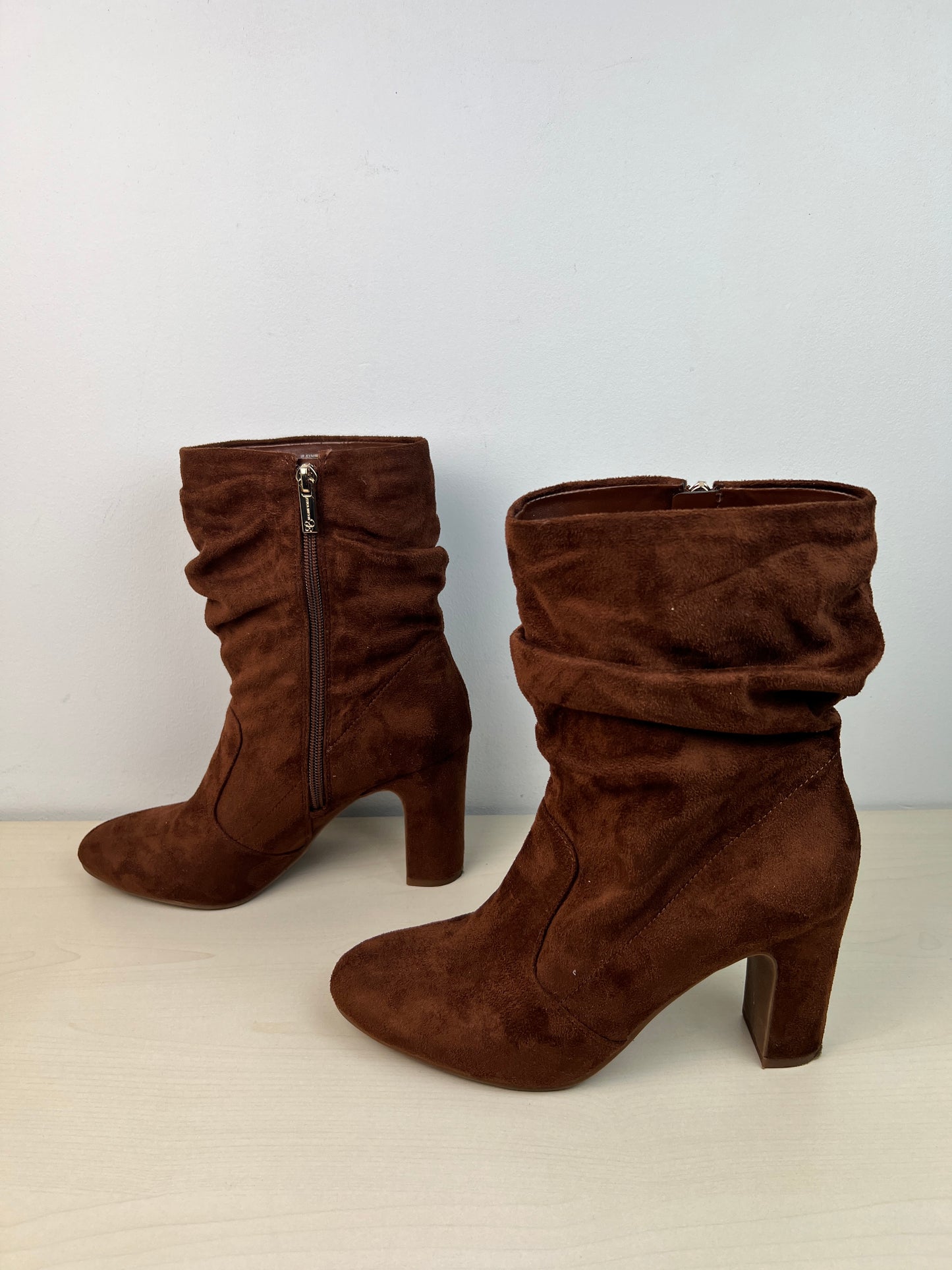 Boots Mid-calf Heels By Jessica Simpson In Brown, Size: 8