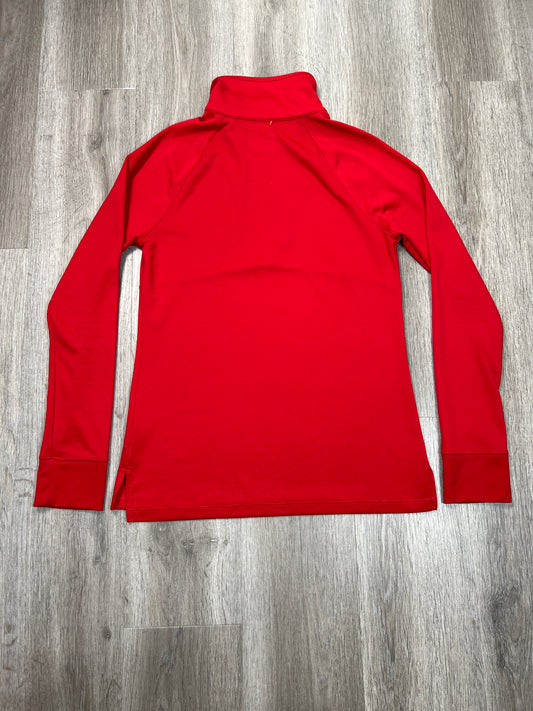 Athletic Top Long Sleeve Collar By Under Armour In Red, Size: M