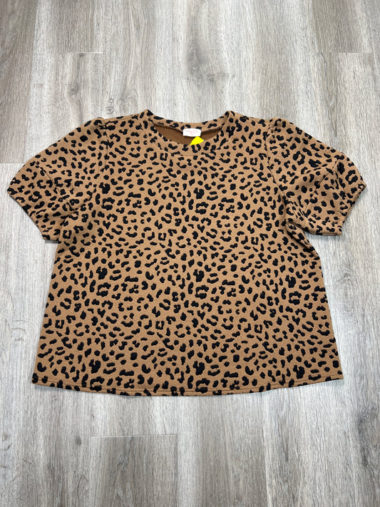 Top Short Sleeve By HAILEY & CO In Animal Print, Size: 2x