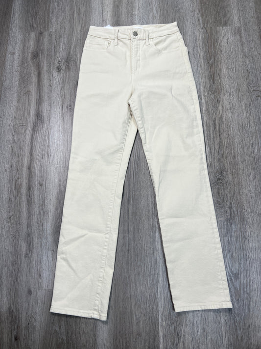 Jeans Straight By Good American In Cream Denim, Size: 4