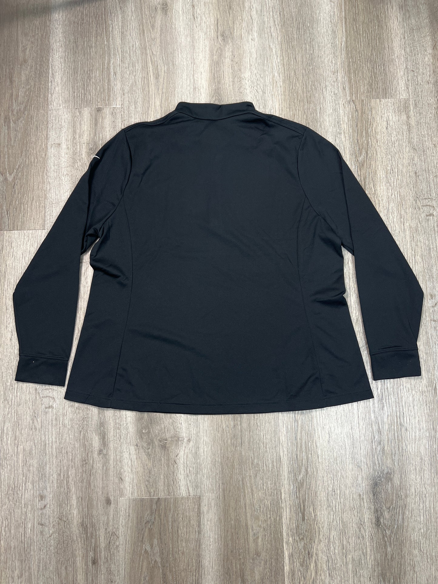 Athletic Top Long Sleeve Collar By Nike Apparel In Black, Size: 1x