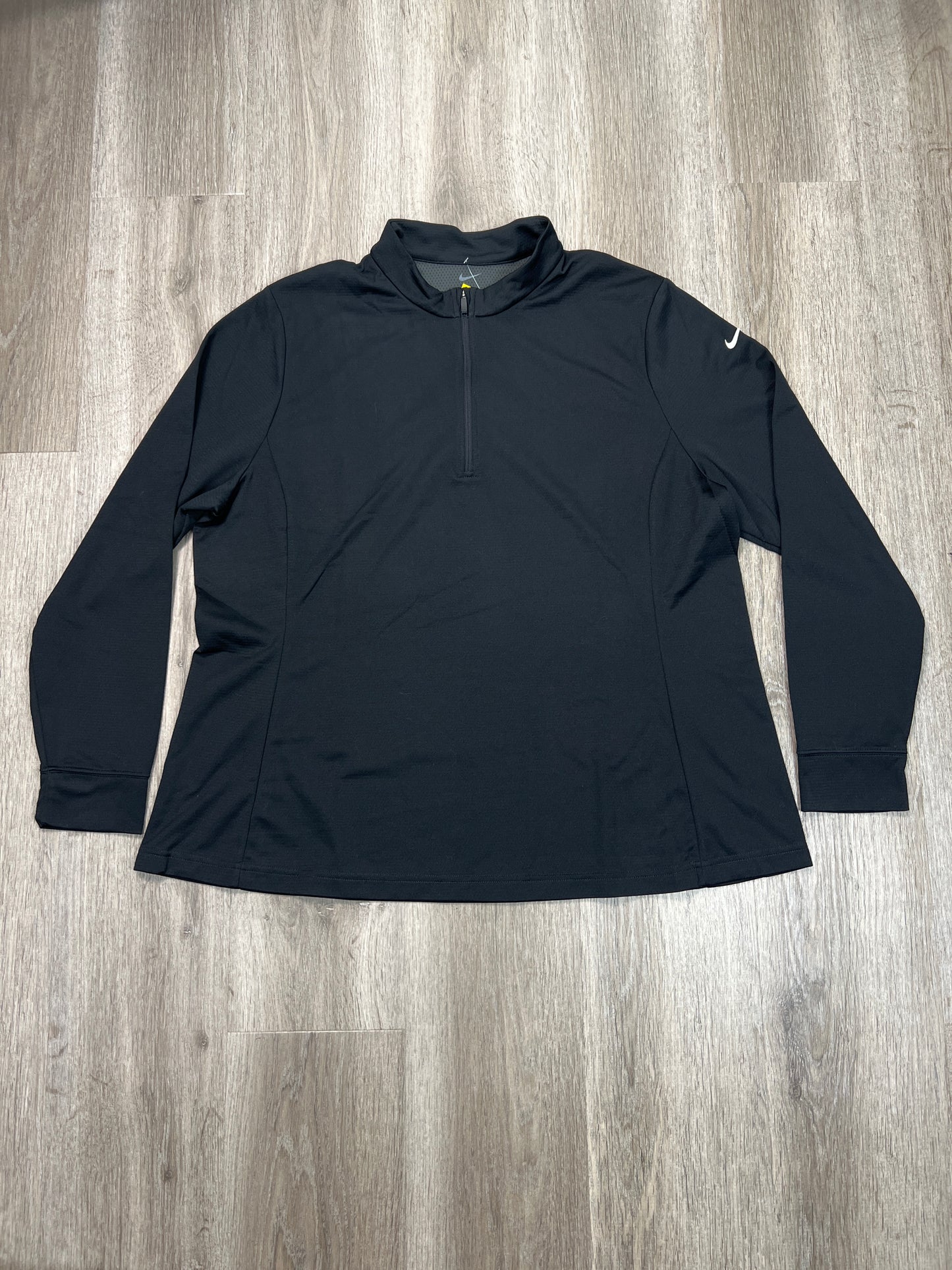 Athletic Top Long Sleeve Collar By Nike Apparel In Black, Size: 1x