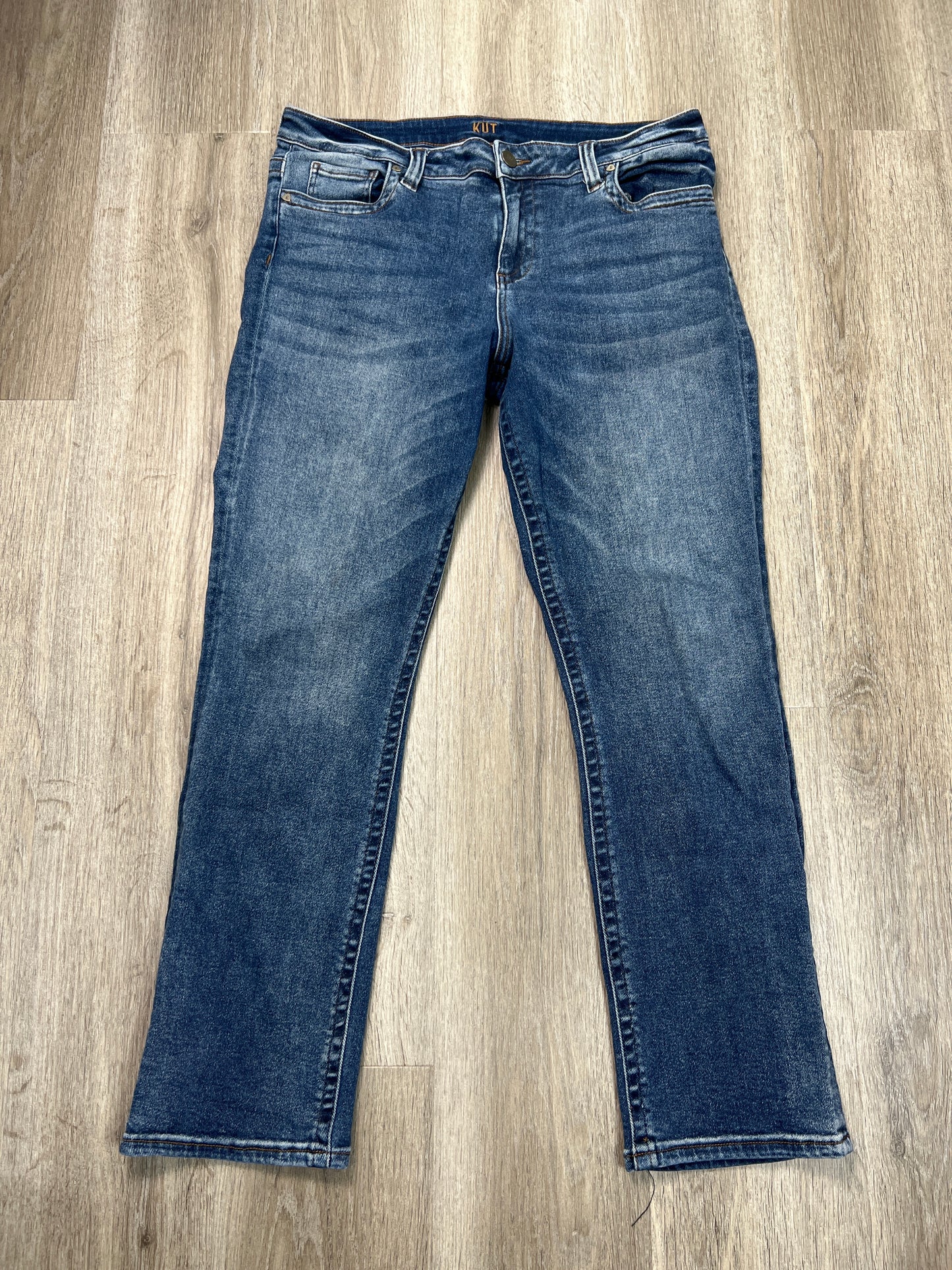 Jeans Straight By Kut In Blue Denim, Size: 14