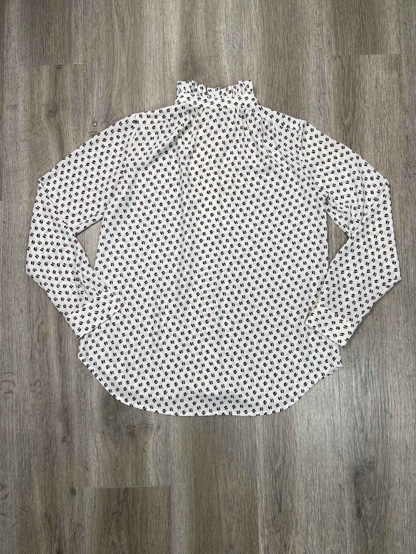 Blouse Long Sleeve By Ann Taylor In White, Size: Xs