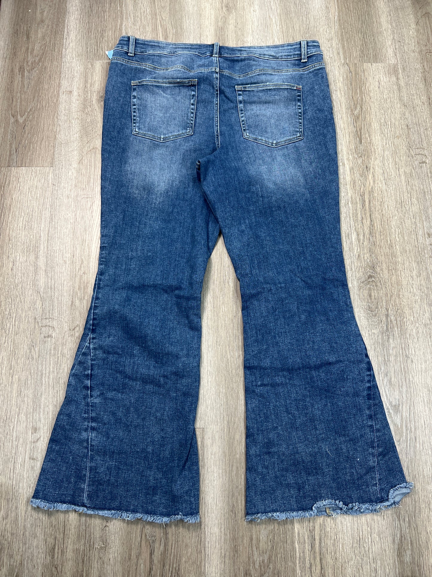 Jeans Flared By EDGERLY In Blue Denim, Size: 22