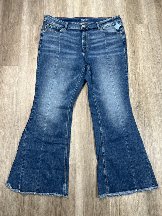 Jeans Flared By EDGERLY In Blue Denim, Size: 22