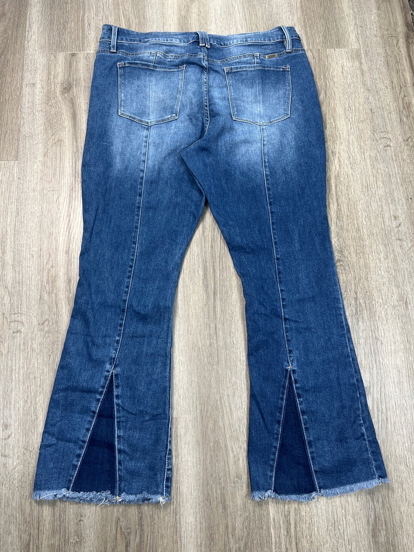 Jeans Flared By Kancan In Blue Denim, Size: 22