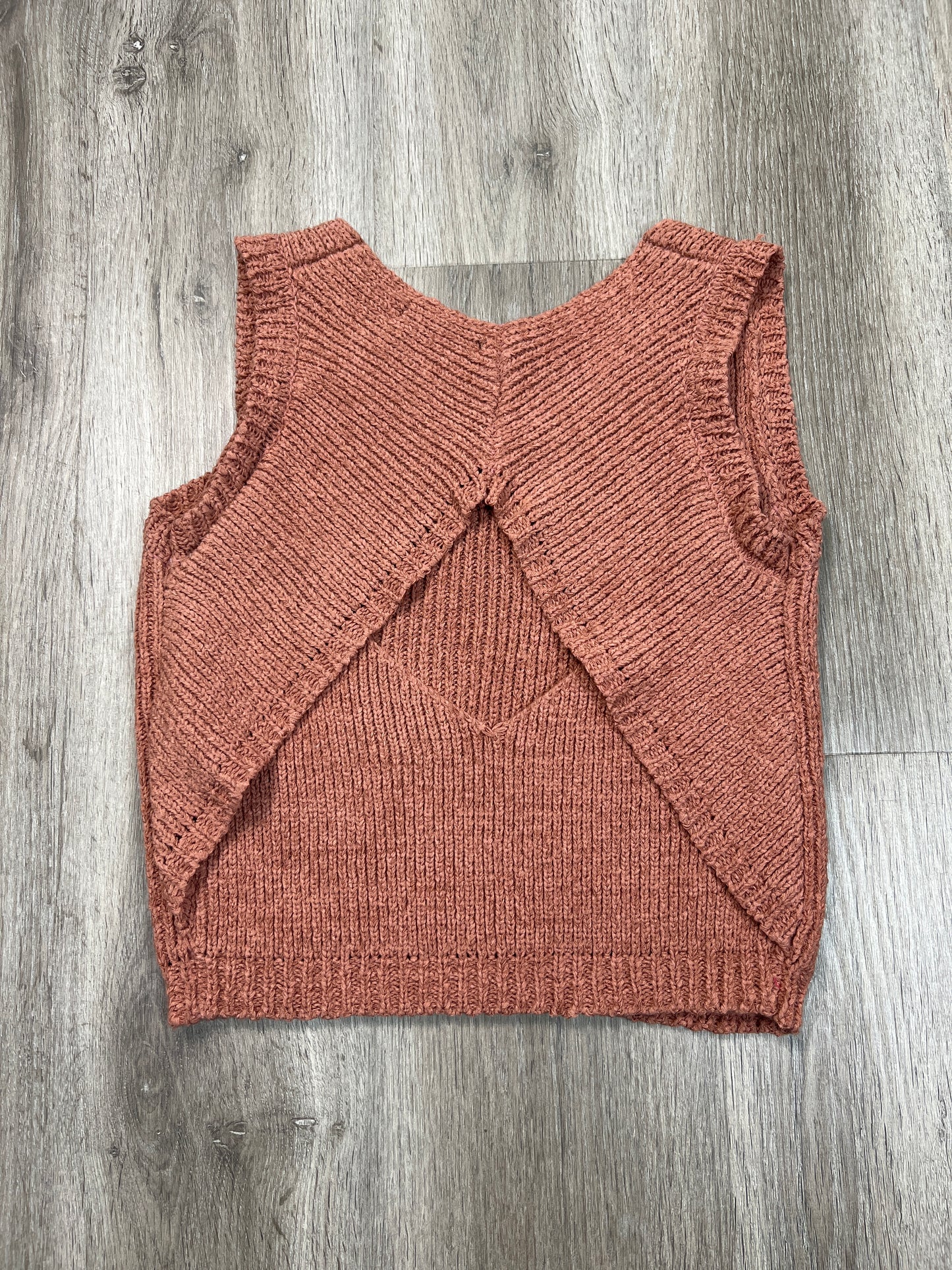 Vest Sweater By Mango In Orange, Size: Xs