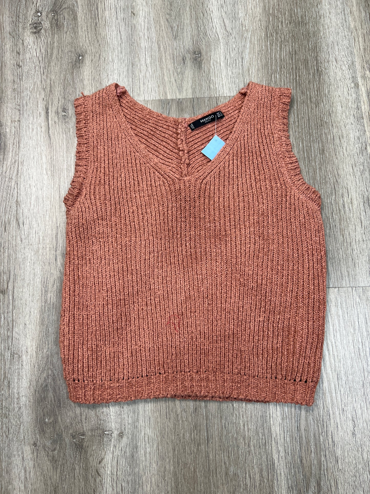 Vest Sweater By Mango In Orange, Size: Xs