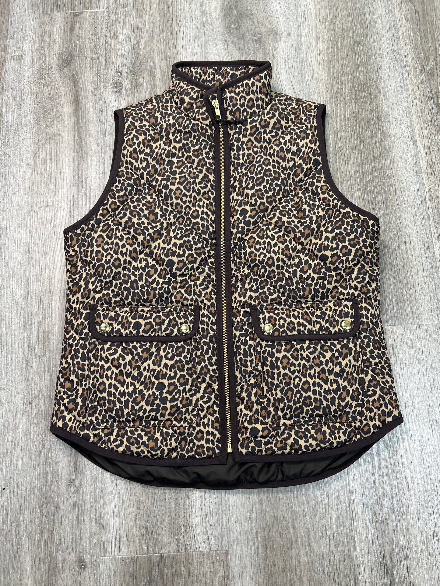 Vest Puffer & Quilted By J. Crew In Leopard Print, Size: S