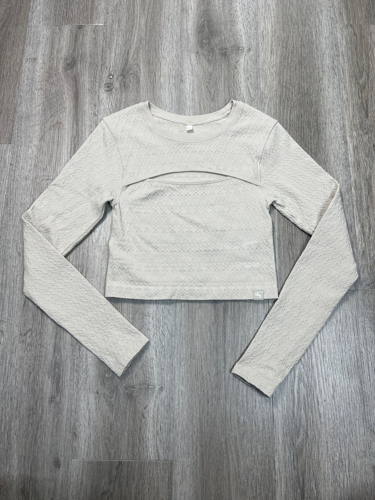 Athletic Top Long Sleeve Crewneck By Joy Lab In Tan, Size: Xs