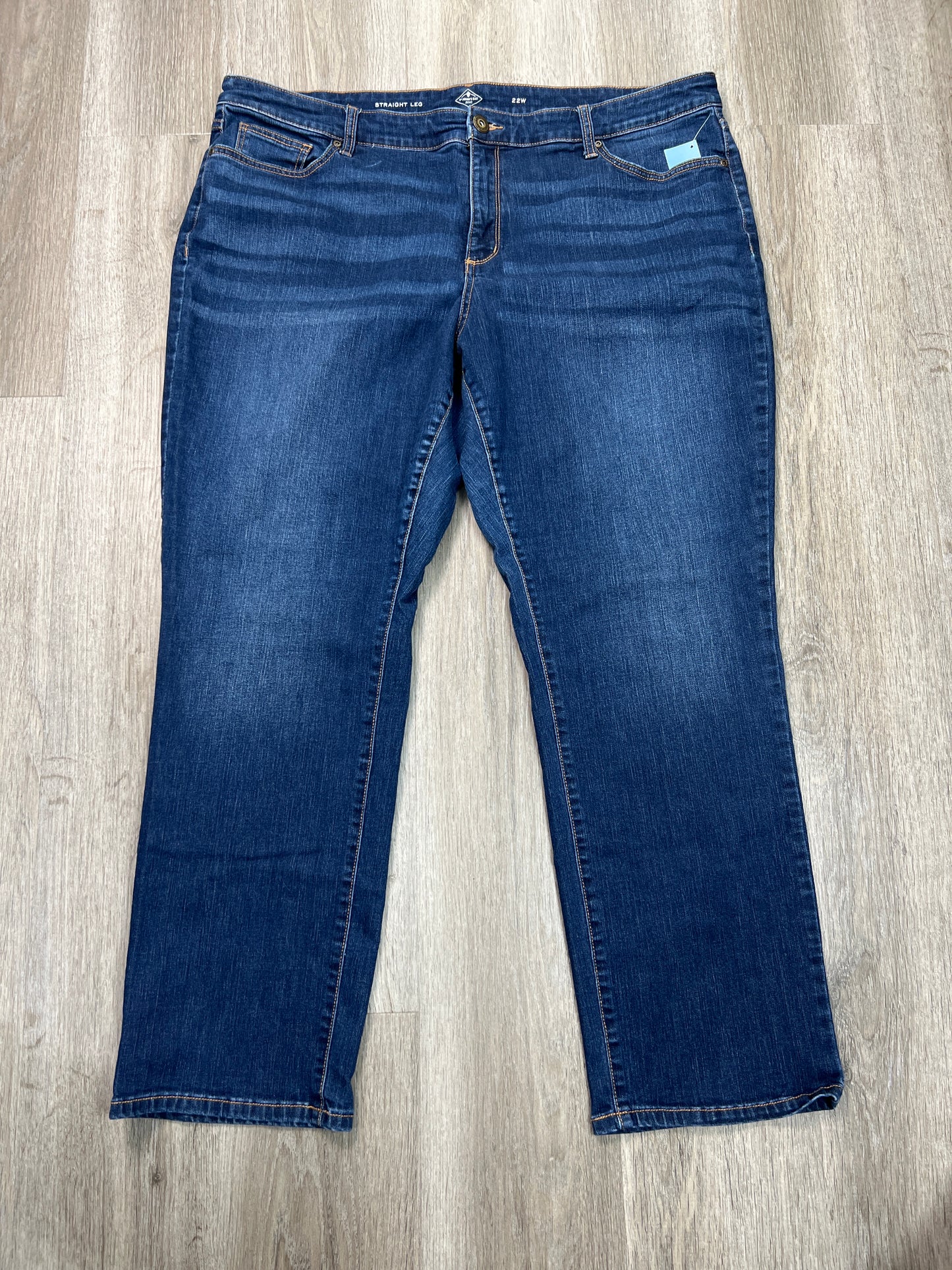 Jeans Straight By St Johns Bay In Blue Denim, Size: 22