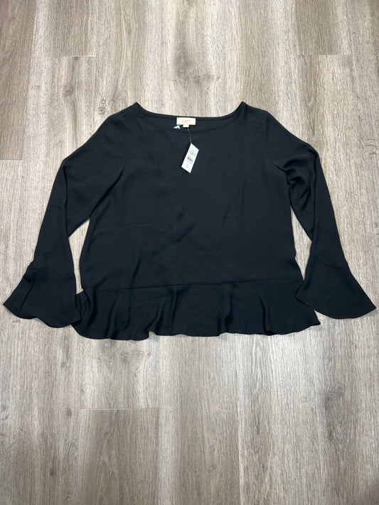 Blouse Long Sleeve By Loft In Black, Size: S