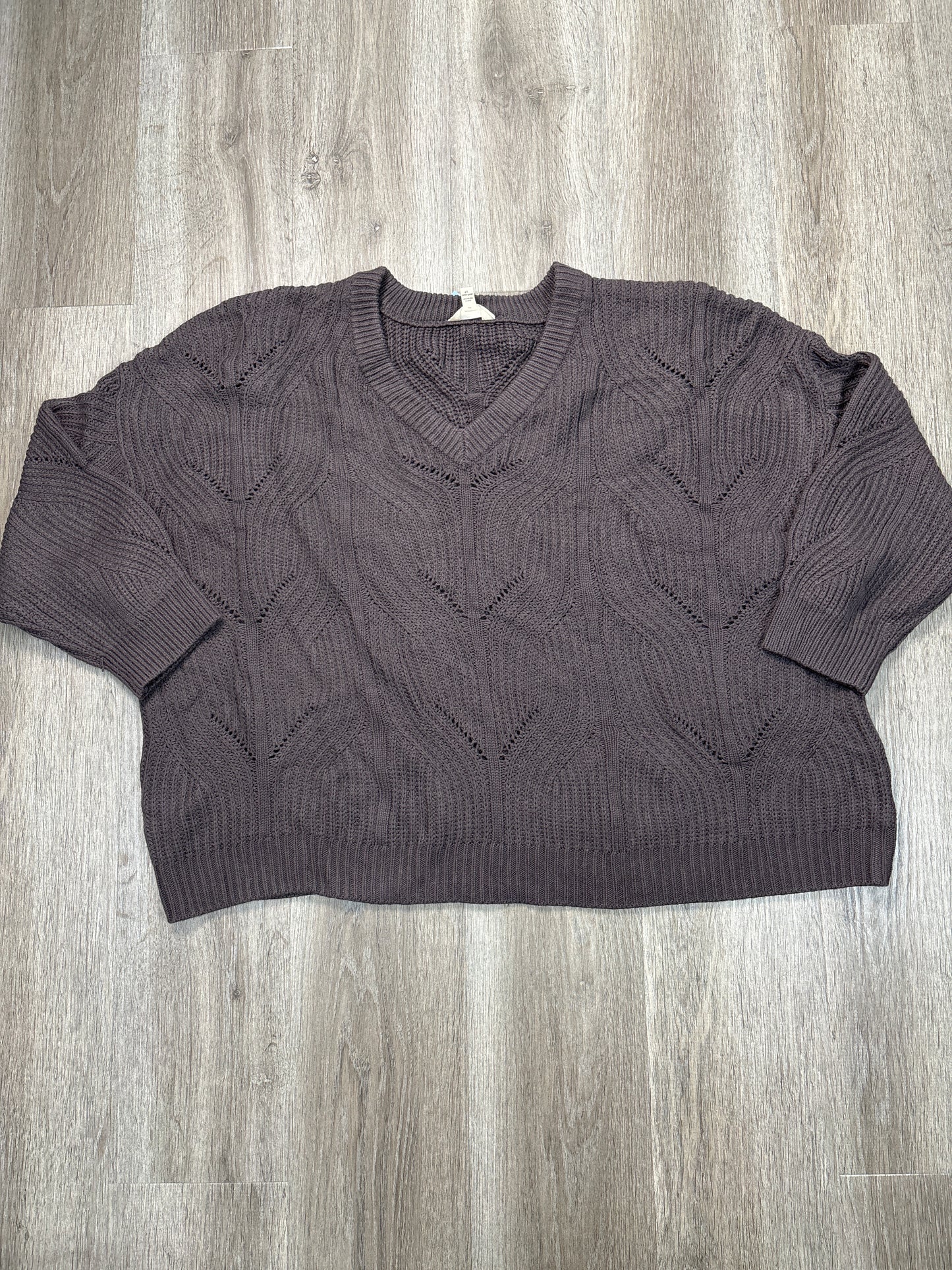 Sweater By Terra & Sky In Brown, Size: 4x