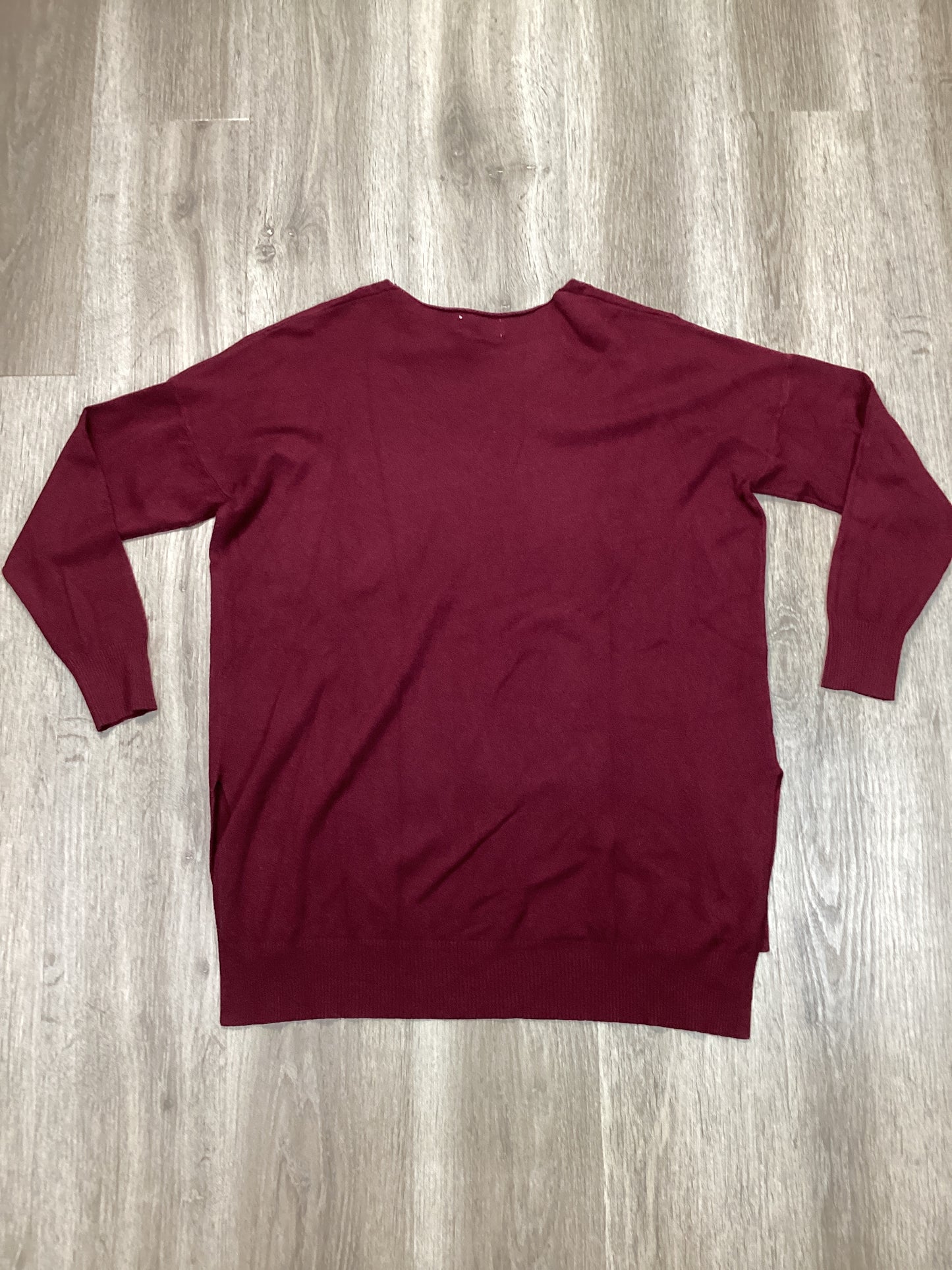 Tunic Long Sleeve By Zenana Outfitters In Maroon, Size: S