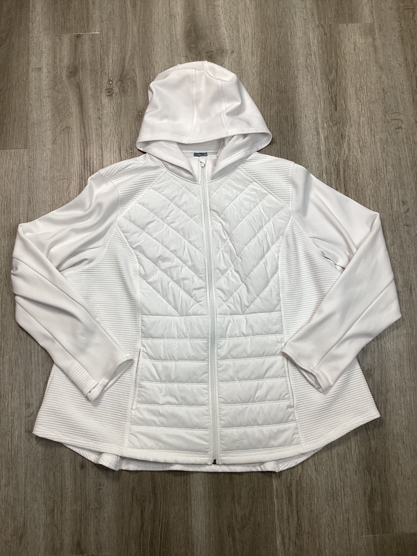 Jacket Fleece By Tek Gear In White, Size: 3x