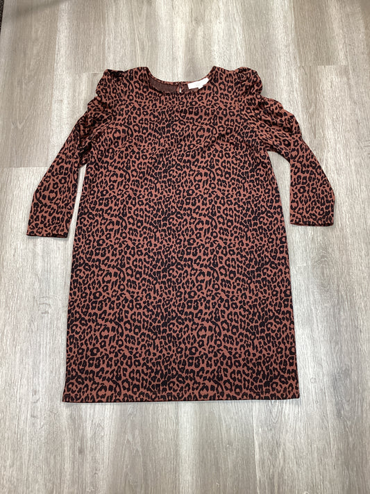 Dress Casual Midi By Loft In Leopard Print, Size: L