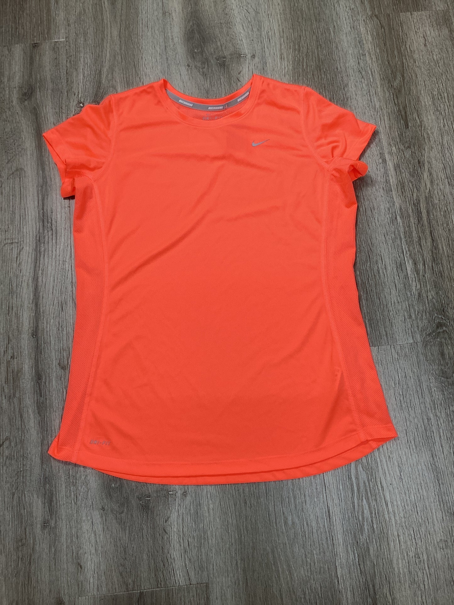 Athletic Top Short Sleeve By Nike Apparel In Orange, Size: L