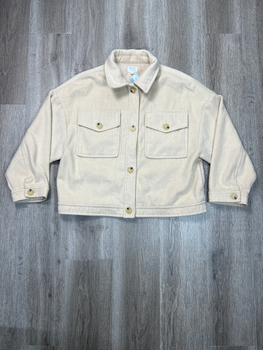 Jacket Shirt By Time And Tru In Tan, Size: L