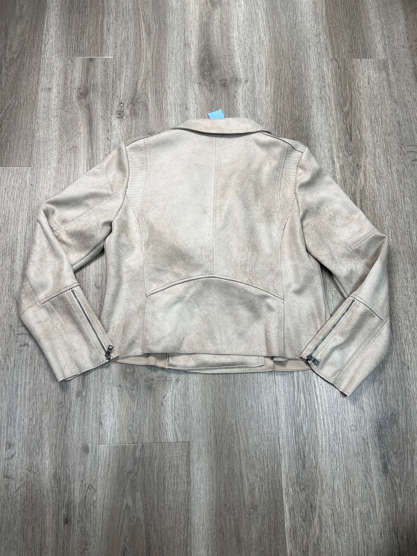 Jacket Moto By Evereve In Grey, Size: L