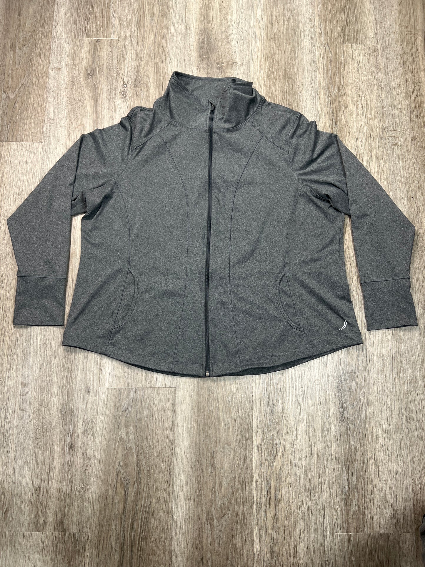 Athletic Jacket By Exertek In Grey, Size: 3x