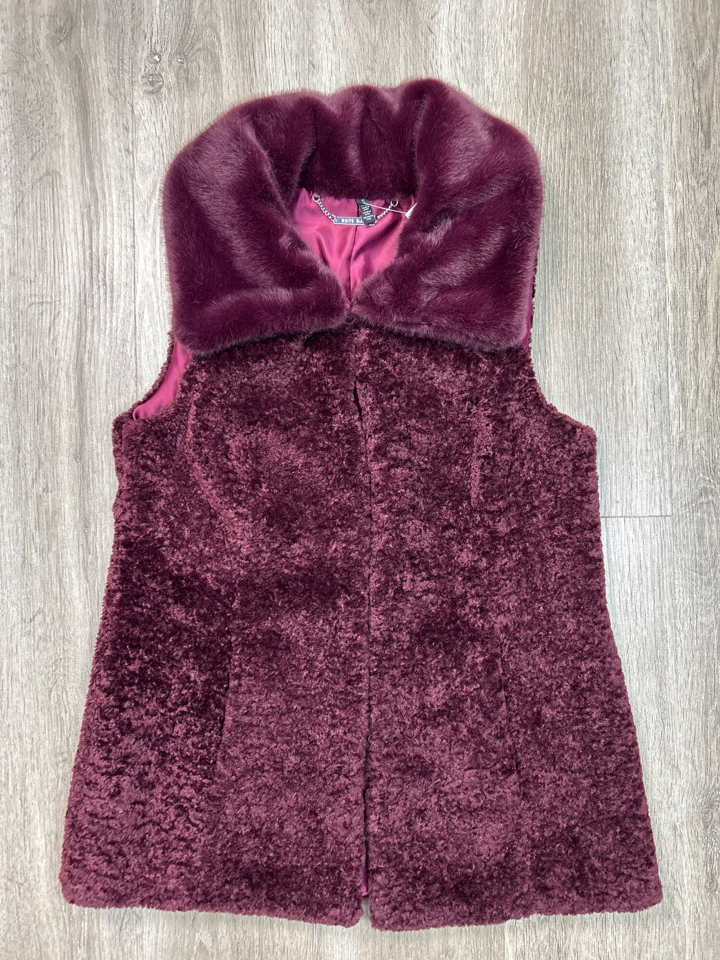 Vest Faux Fur & Sherpa By White House Black Market In Maroon, Size: S