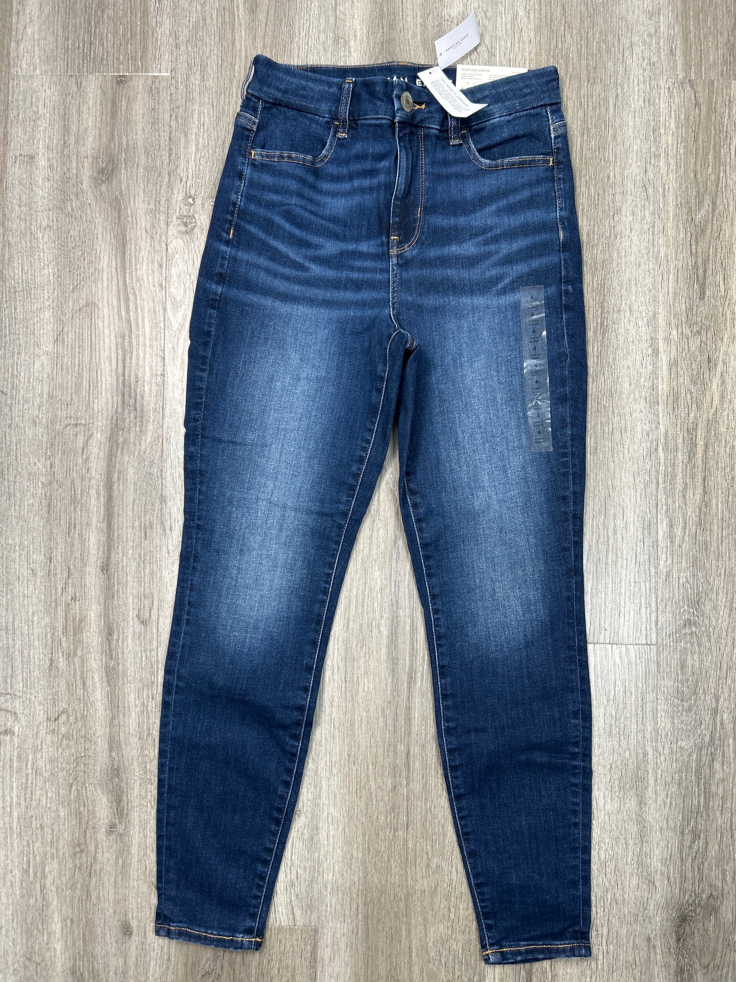 Jeans Skinny By American Eagle In Blue Denim, Size: 4 short